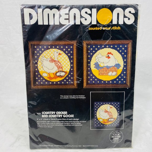 Country Chicken & County Goose Dimensions Cross Stitch Kit - Picture 9 of 9